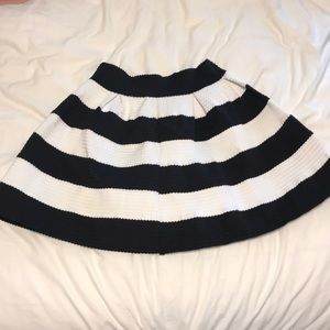 Black and white striped skirt